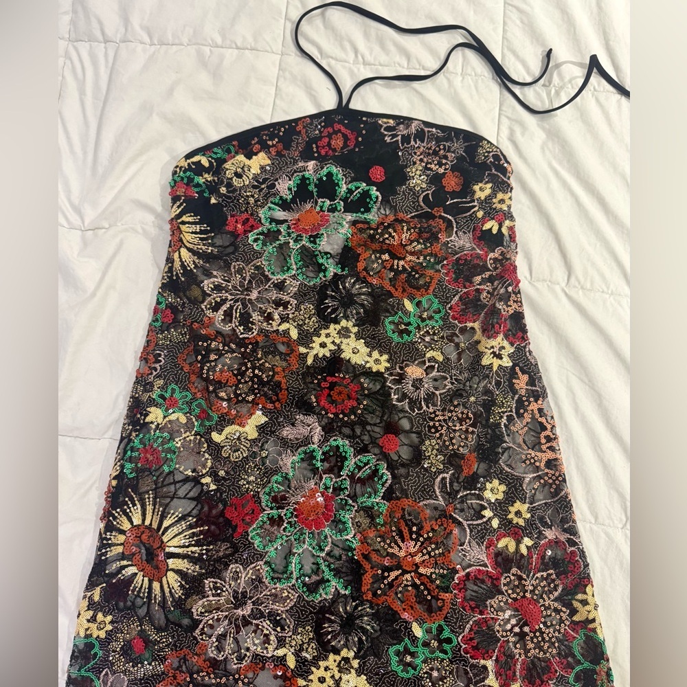 NEW WITH TAGS AGUA BENDITA SARI HALTER MAXI DRESS - Picture 6 of 9